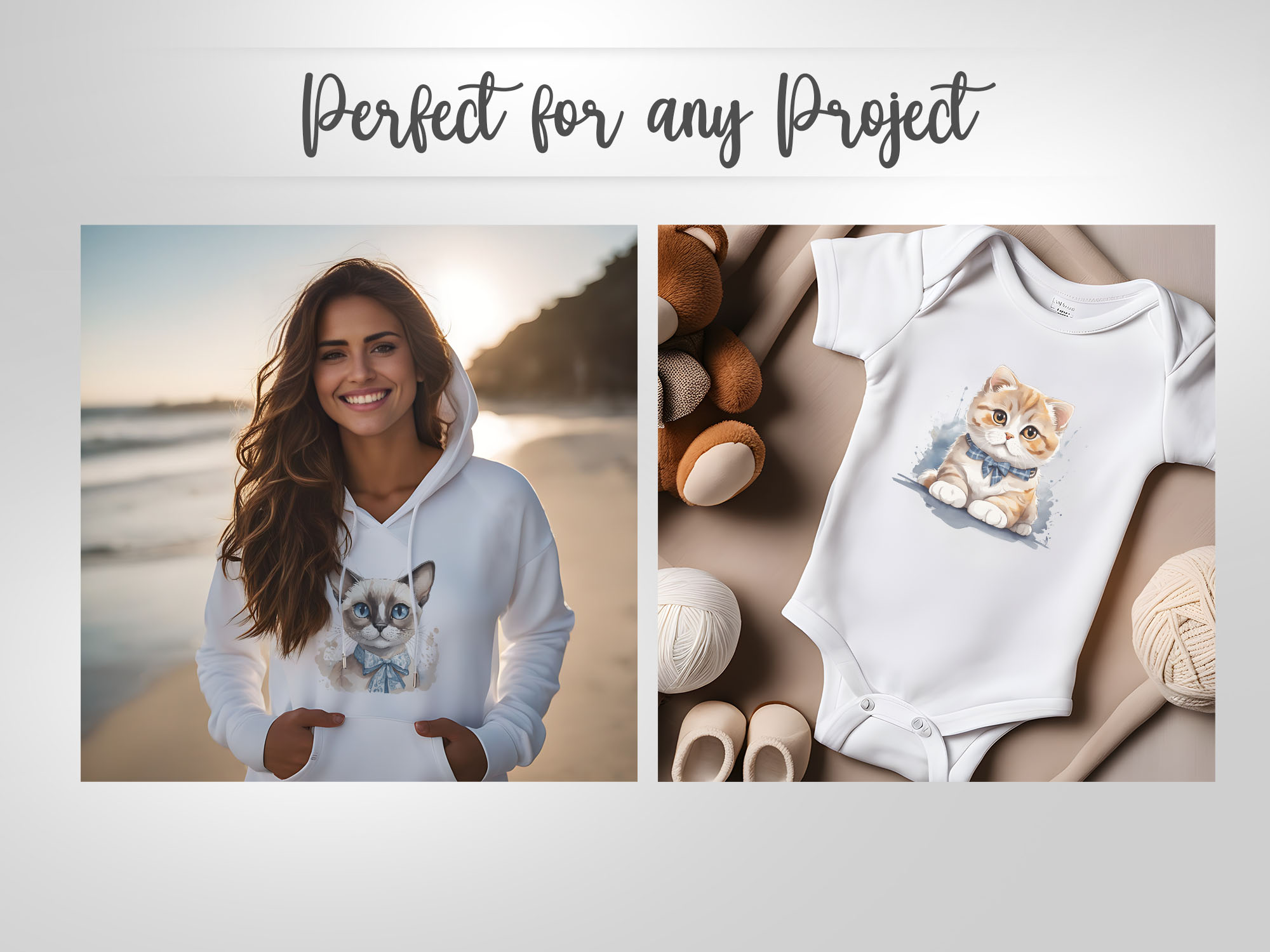 43 CAT CLIPART PNG Watercolor Bundle - Image 4