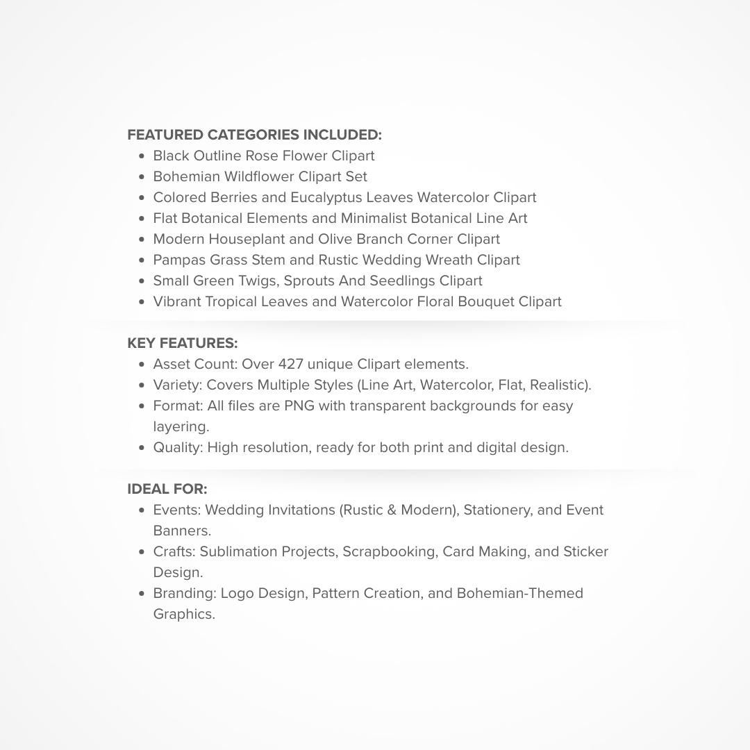 427+ MEGA FLORAL CLIPART PNG Bundle - Image 3